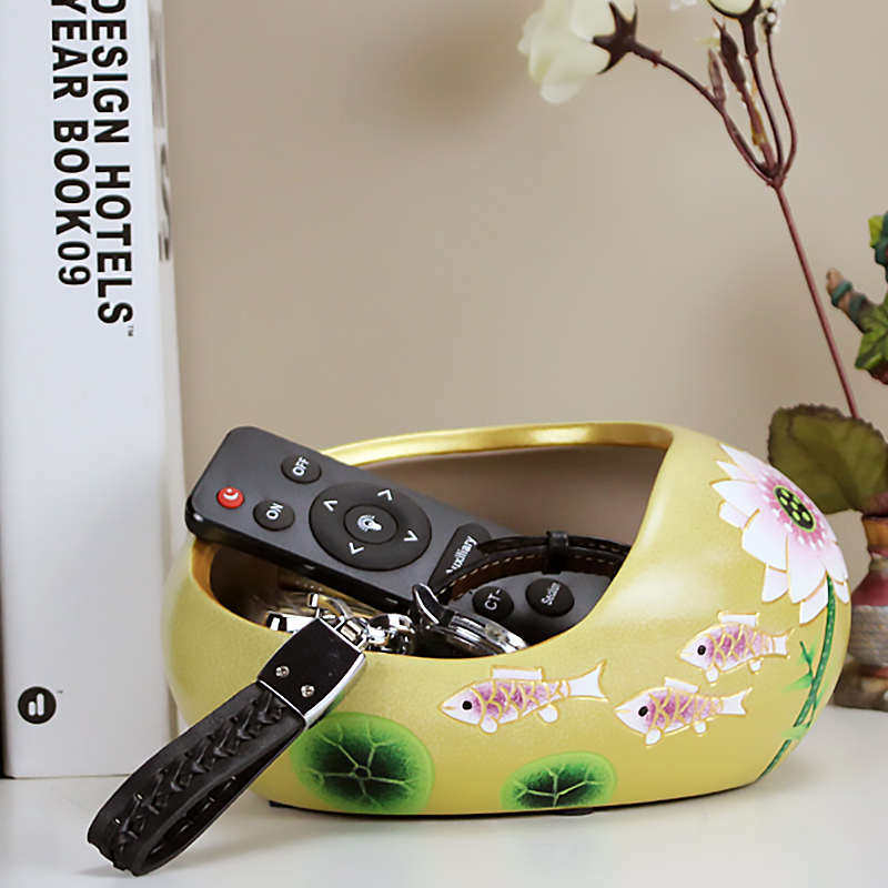 创意时来运转收纳摆件桌面客厅茶几陶瓷工艺品烟缸零钱盒储物盒罐,家居饰品,装饰烟灰缸,淘宝优惠券,粉丝福利购,淘宝优惠卷