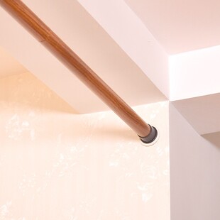 胡桃木纹免打孔可伸缩卧室窗帘杆加粗加厚卫生间晾衣杆浴室浴帘杆