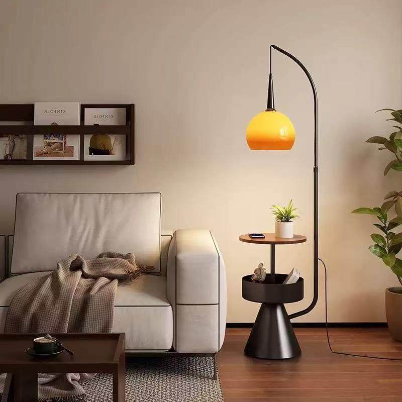 落地灯现代风卧室床头柜一体柚子灯客厅沙发旁氛围感茶几钓鱼灯具,家装灯饰光源,置物功能落地灯,淘宝优惠券,粉丝福利购,淘宝优惠卷