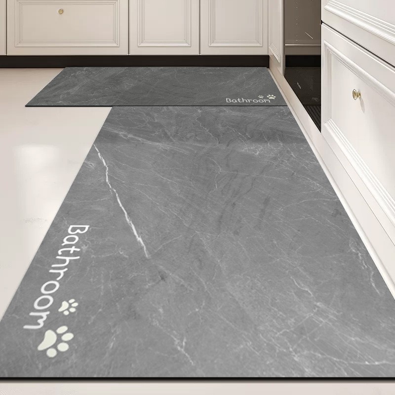 厨房地垫防油防水2024新款硅藻泥防滑脚垫加厚耐脏可清洗地毯