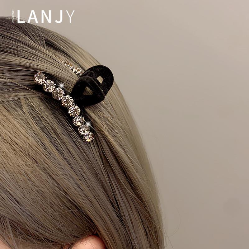 超闪水钻小号抓夹刘海精致侧边小发卡复古高级感气质发夹头饰