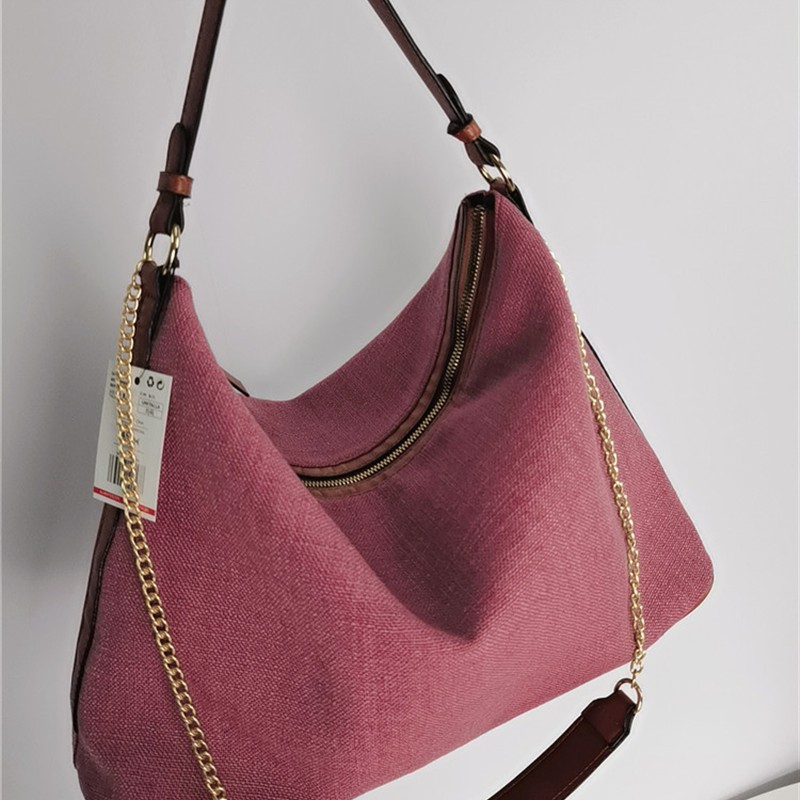 帆布手提包水桶包女斜挎大容量通勤百搭单肩包麻布托特包工厂清货