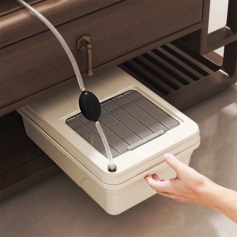 扁矮款茶桶茶渣桶茶水桶废水桶接水桶茶具小号排水桶茶台垃圾桶