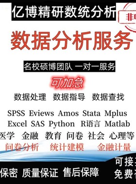 SPSS数据分析调查问卷stata实证meta分析SAS医学统计R代做Python