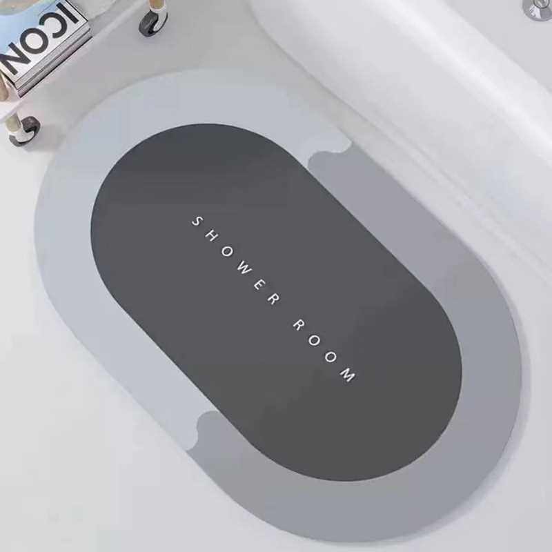Real.de防滑地垫浴室简约厕所地垫卫生间门口不易椭圆形打滑洗澡