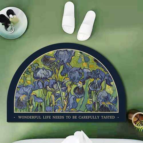 Cratejoy地垫门口厕所田园吸水布防滑垫科技油画直供风浴室家用卫