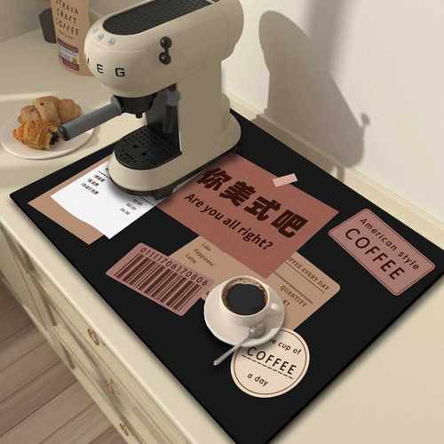 Konga控水台面垫吧台沥水厨房杯吸水吸水垫皮革碗碟速干咖啡机垫