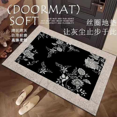 Flipkart脚美式入户新款丝防滑垫垫子刮泥复古圈地垫门口进门蹭土
