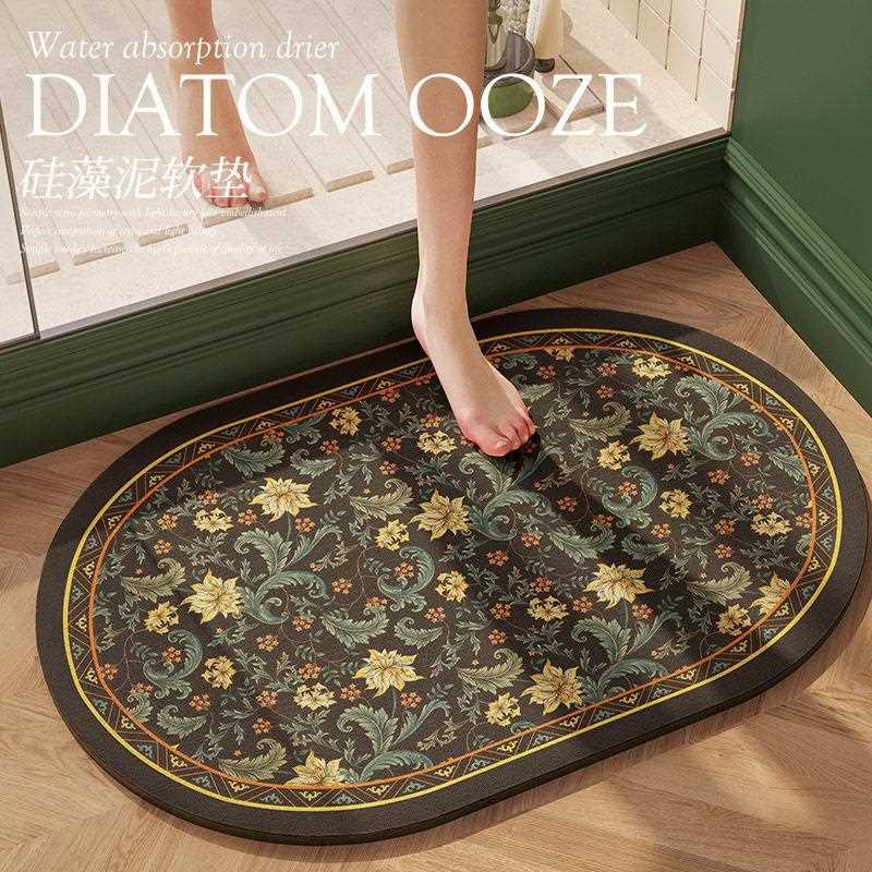 Rakuten门口复古垫垫硅藻卫生间防滑脚垫泥地洗手台门速干进门软