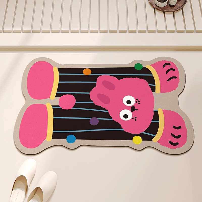 Casas Bahia浴室耐脏可爱打理吸水泥兔子多巴胺地垫易淋浴间脚垫