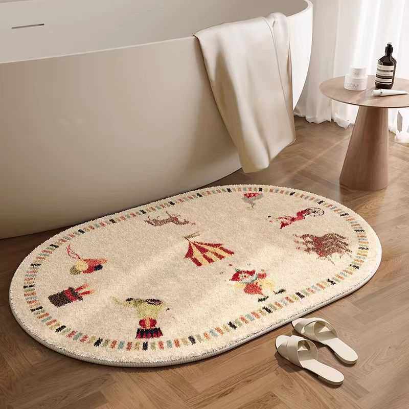 台湾速干简约加厚防滑吸水厕所脚垫地垫地毯卫生间门口现代羊绒浴