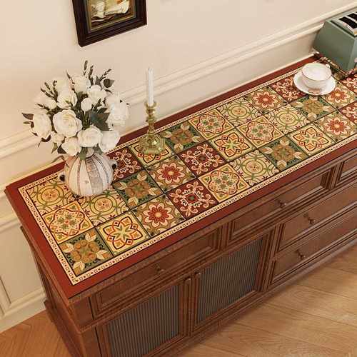 定制桌垫高级感电视柜裁剪垫子防水保护可鞋柜长条柜皮革餐边防脏