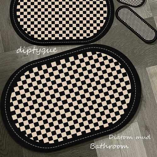 Cratejoy泥棋盘软门口硅藻吸水厕所脚垫速干地垫进门垫门卫生间格