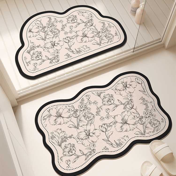 SHOPEE卫生间速干浴室硅藻脚垫吸水易地毯家用洗手间泥防滑打理防