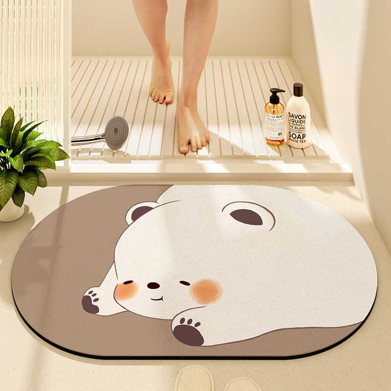 Zibbet吸水门口泥地脚垫小熊洗手台耐脏地垫垫硅藻浴室厕所速干卡
