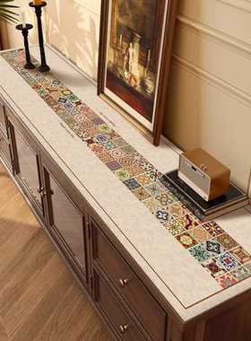 高级桌面保护台面酒柜皮革柜子玄关垫垫子鞋柜美式防水垫餐边柜