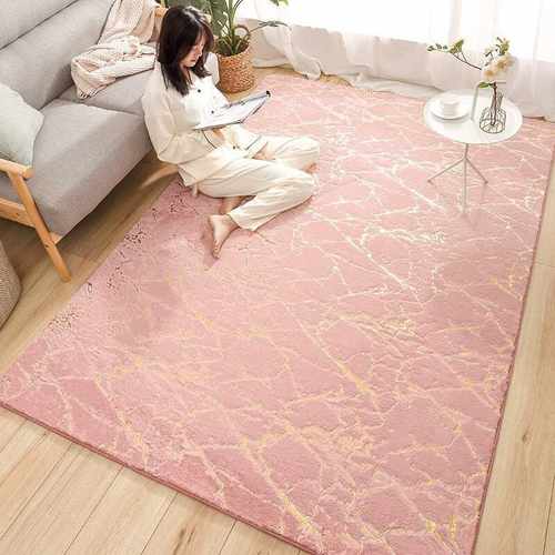 瑞士兔毛浴室垫子垫高级地垫垫防滑地毯客厅毛绒床边爬行儿童烫金