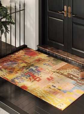 韩国进门加厚复古门口国风地垫耐脏可地垫剪裁打玄关好入户门脚垫