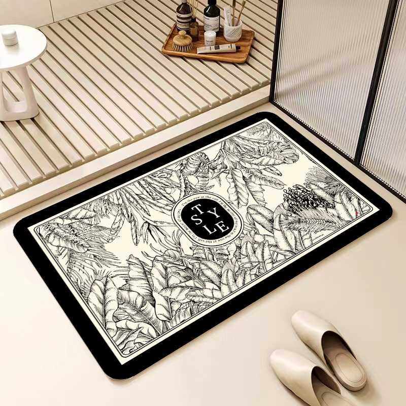 澳大利亚泥地硅藻易防滑垫轻奢风门口打理垫浴室吸水卫生间地垫