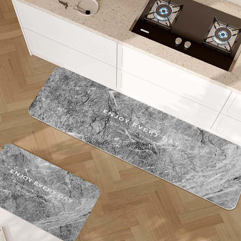加拿大脚垫硅藻耐磨厨房大理石耐脏地垫速干吸油泥长条垫轻奢吸水