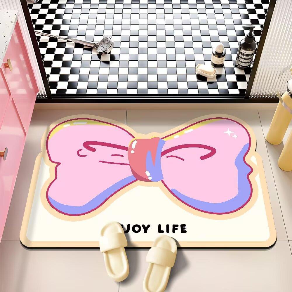 Fnac蝴蝶结打理速干易门口防滑垫厕所硅藻地垫吸水泥地垫耐脏浴室