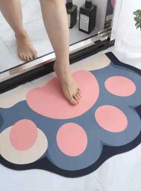 Casas Bahia门口防滑垫厕所软垫硅藻速干吸水浴室可爱进门泥垫卫