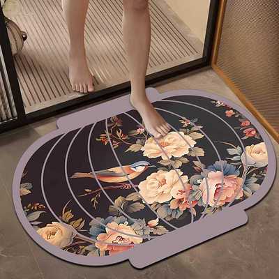 马耳他泥速干厕所垫子地毯免洗硅藻脚垫浴室踩入户门口吸水卫生间