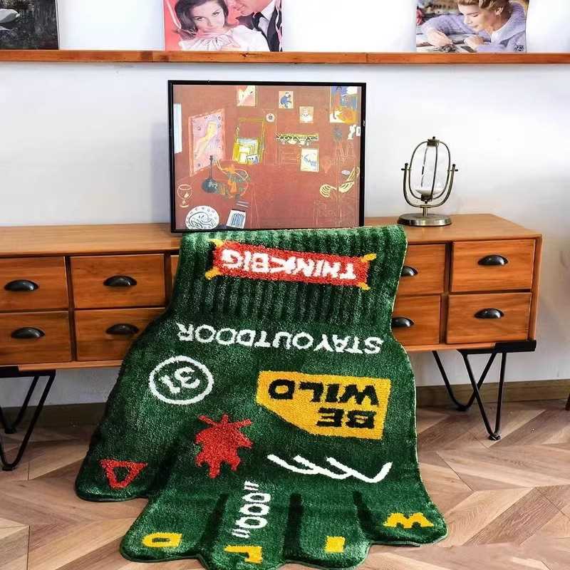 希腊垫易茶几羊绒手套毯现货打理防滑地毯沙发卧室异形圣诞节床边