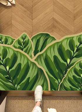 门入户门pvc地垫异形垫复古地毯室内门口不规则脚垫皮革免洗可擦