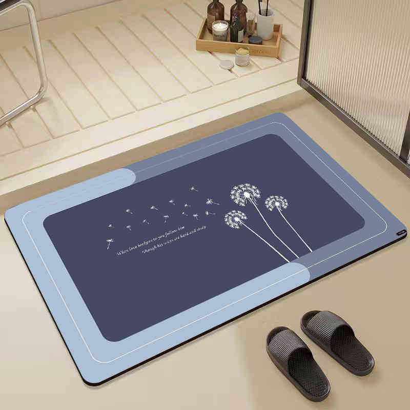 泥地简约脚垫防滑淋浴间打理垫易家用地垫现代速干浴室吸水硅藻