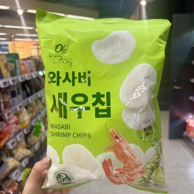 上海Ole精品超市代Ole Everyday芥末味虾片蒜香味虾片80g韩国进口
