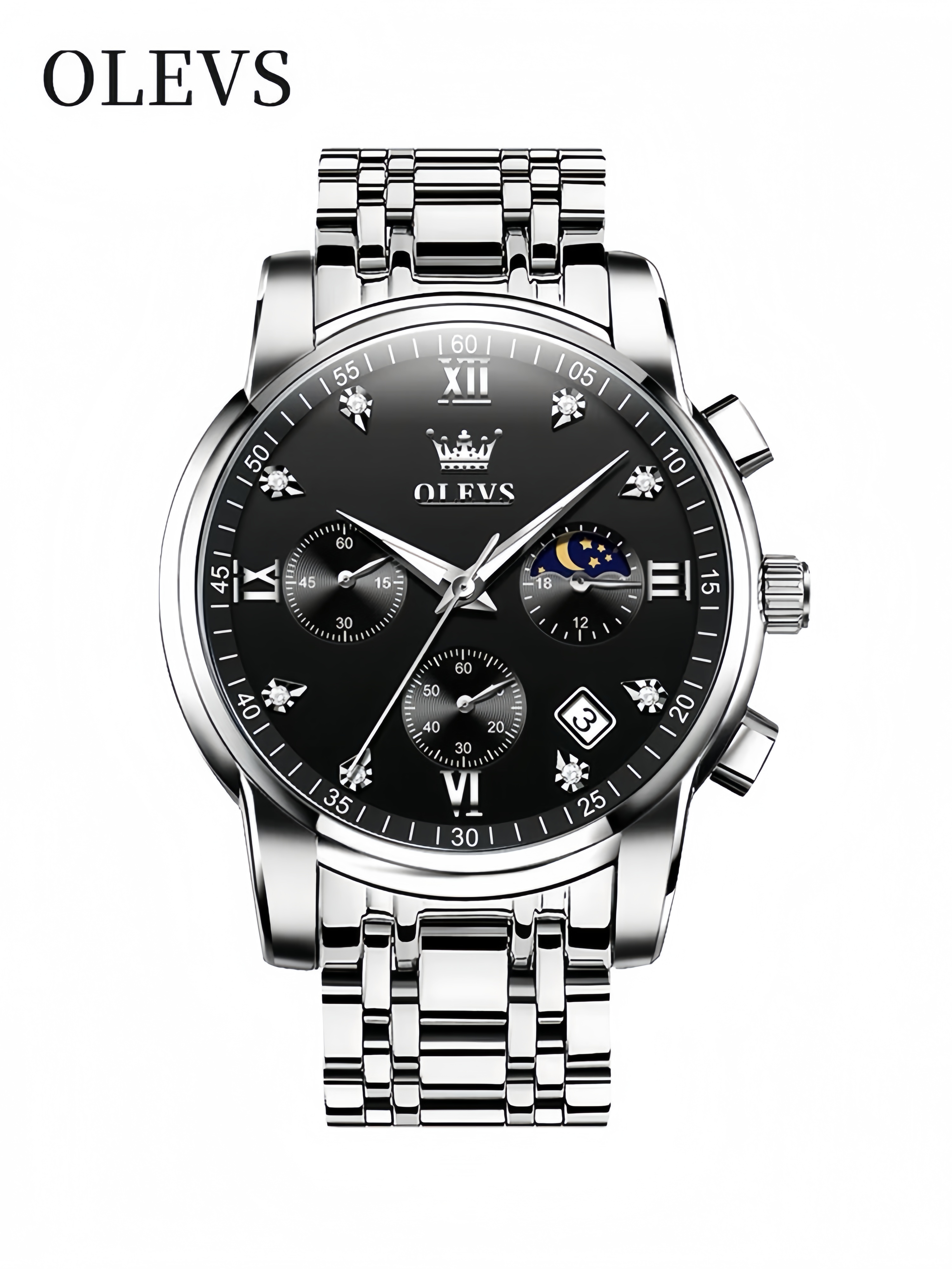 OLEVS欧利时 瑞士轻奢男士手表机械表全自动夜光防水钢带石英表