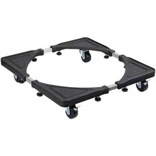 可伸缩调节不锈钢厨房置物架 通用冰箱底座 带轮洗衣机移动架拖架