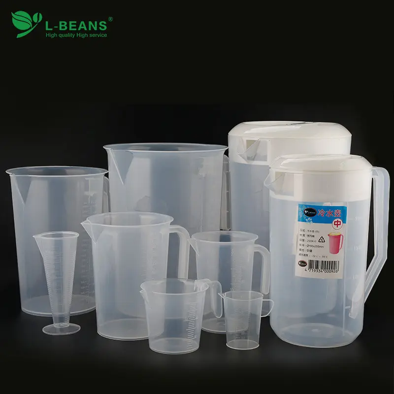 pp塑料冷水壶 家用量水杯 大容量带刻度凉水壶 耐高温5000ml 水壶