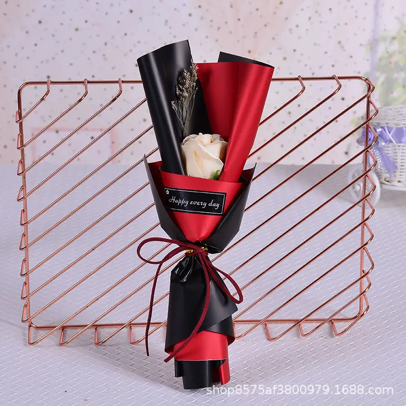 情人节七夕礼物单只花仿真玫瑰花束教师节礼品母亲节