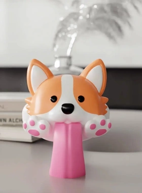 高颜值ins风卡通单身狗柯基可爱桌面摆件玄关卧室网红摆件装饰品