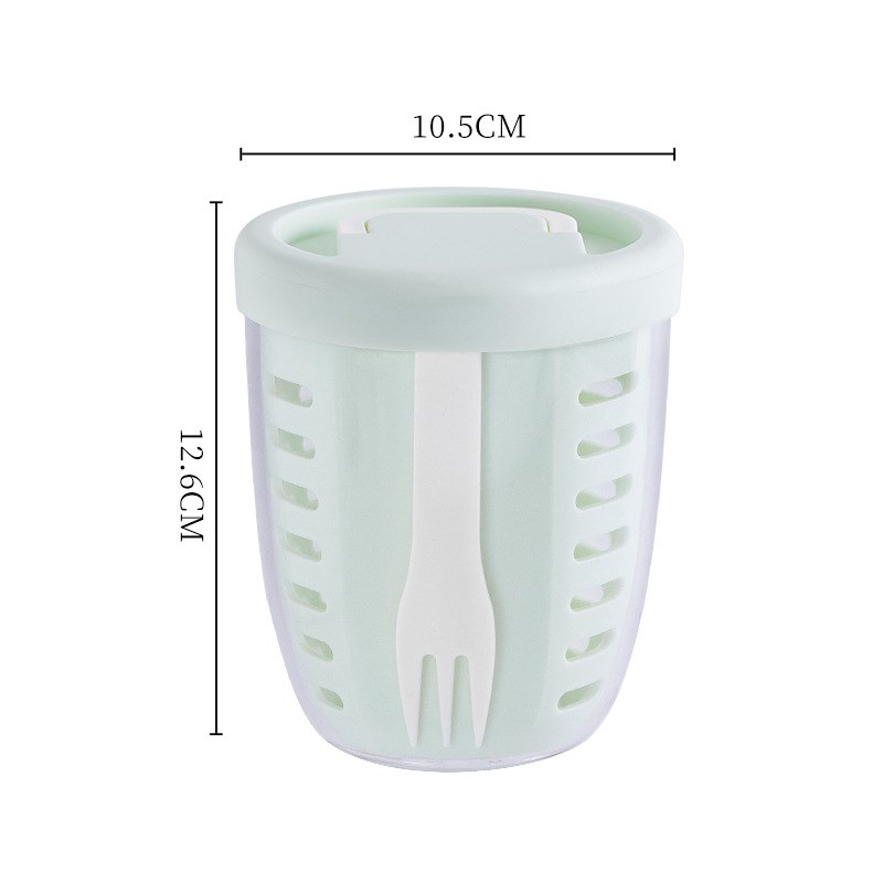 便携式水果杯外带可沥水高颜y值带叉子野餐盒收纳早餐杯密封防漏