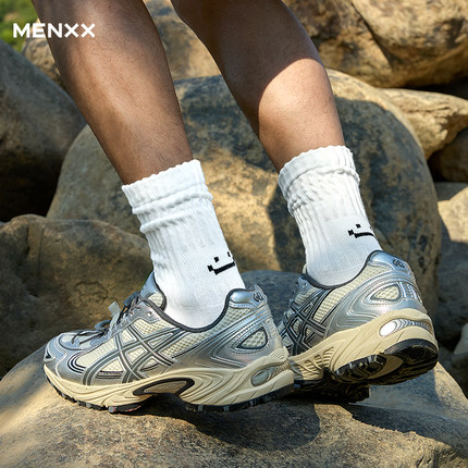MENXX袜子男长筒袜白色秋冬7A抗菌防臭吸汗中筒堆堆袜黑色长袜男