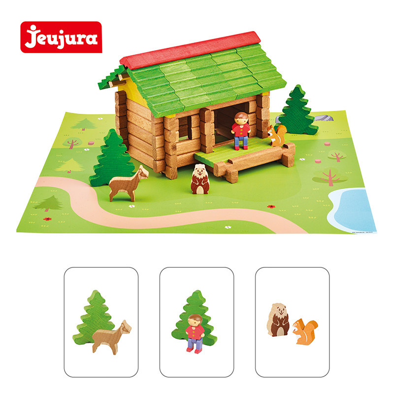 jeujura大号积木法国进口益智拼装玩具小屋实木房子拼图儿童3岁+,玩具/童车/益智/积木/模型,木质积木,淘宝优惠券,粉丝福利购,淘宝优惠卷