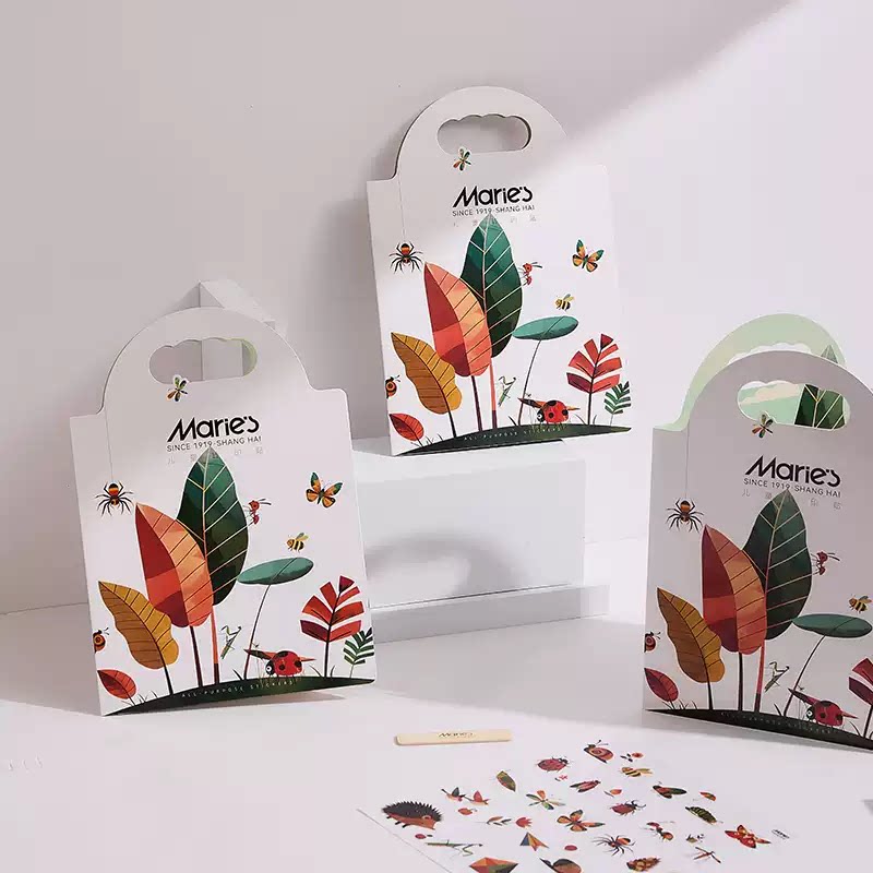 马利儿童贴贴纸益智玩具手提转印贴防水卡通宝宝男孩安全贴纸3-6岁果冻贴女孩生日礼物