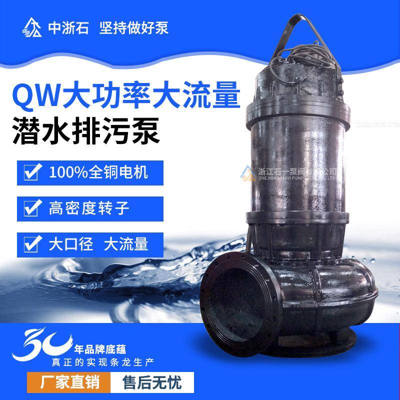 厂家直销潜水排污泵大口径污水排水泵500WQ无堵塞大功率排污泵