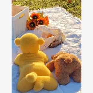 宝宝毛茸茸连体睡衣儿童秋装毛绒小熊衣服超萌婴儿搞笑家居服春秋