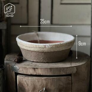 组盆白边红青苔央盆花盆出口青苔透气粗陶泥瓦盆红陶多肉盆组盆