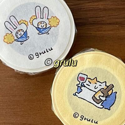 grulu 和纸胶带干杯猫猫啦啦队手帐胶带 原创