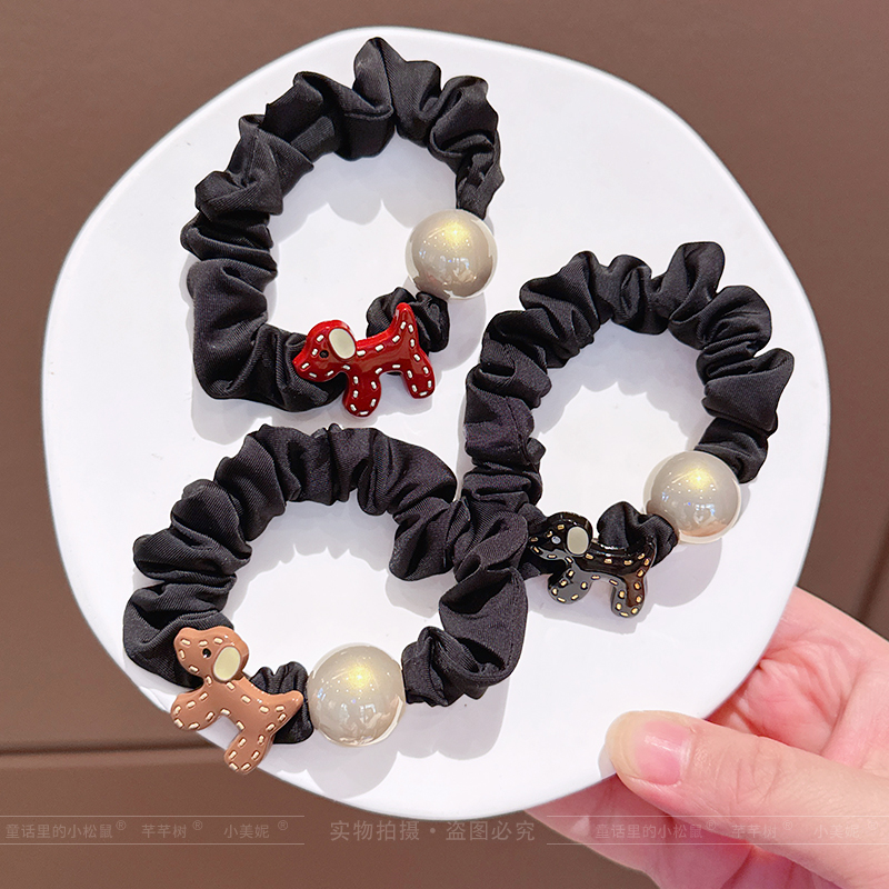 女韩版简约珍珠头绳可爱百搭发饰