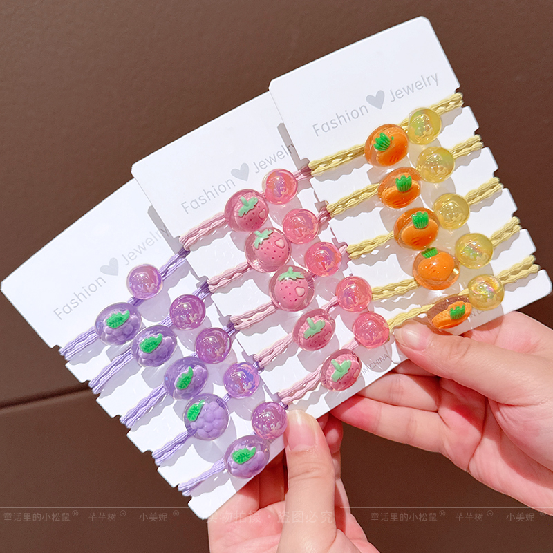 彩色水果发圈女孩甜美发绳高弹力