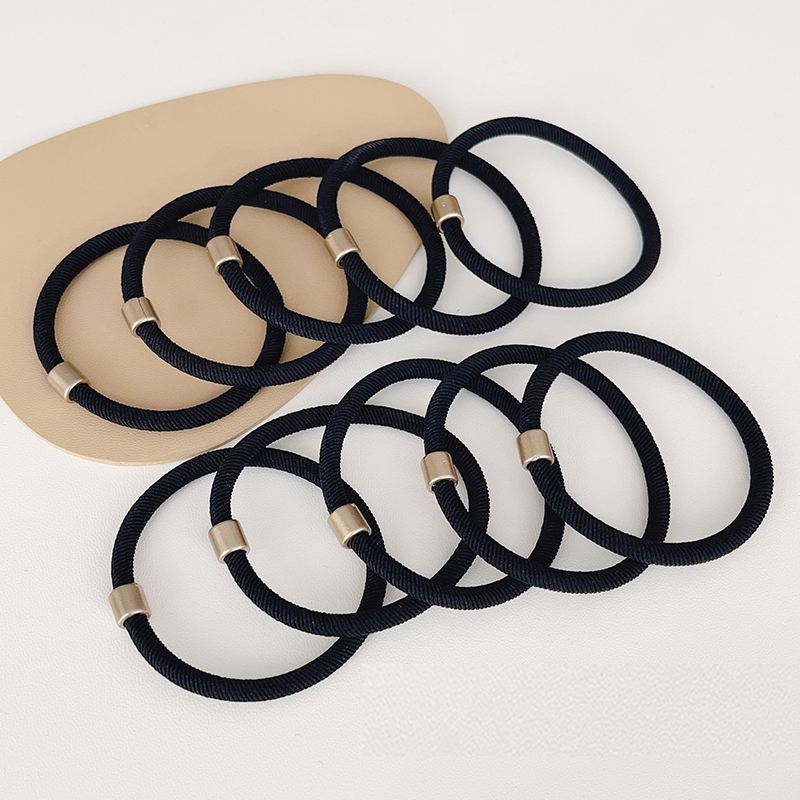 简约黑色发绳加粗头绳高弹力皮筋