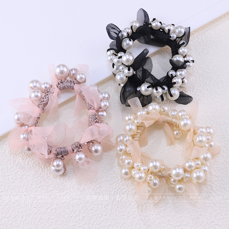 珍珠发圈简约头绳女孩高弹力皮筋