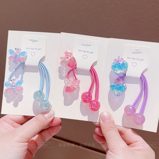 儿童彩色绕绕发绳女童不伤发橡皮筋可爱草莓头绳丸子头高马尾发饰