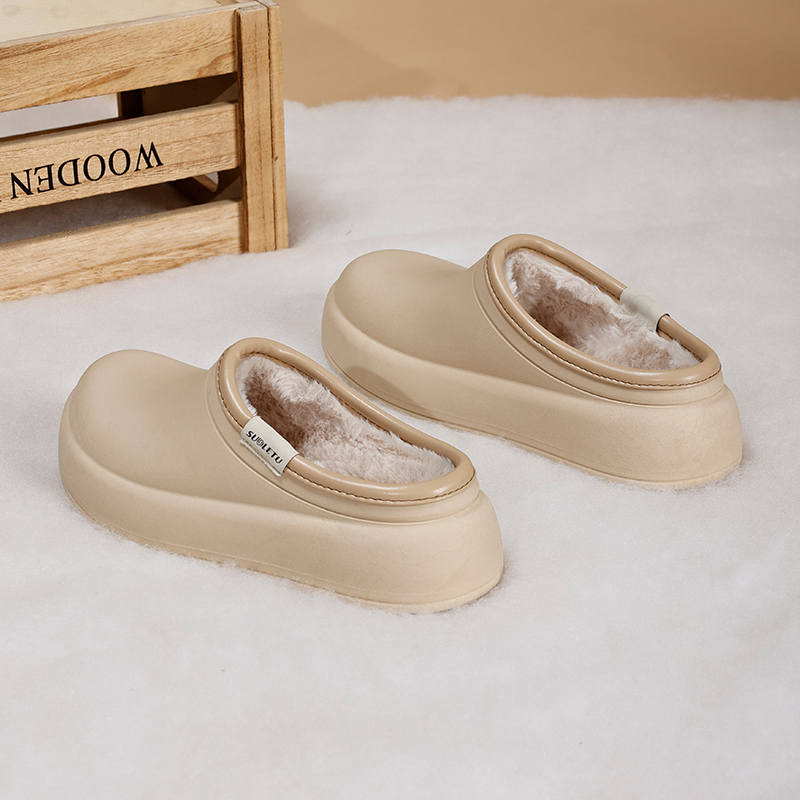 2025新款棉鞋女高级感毛绒勃肯鞋加绒包头半拖鞋懒人棉鞋冬季保暖